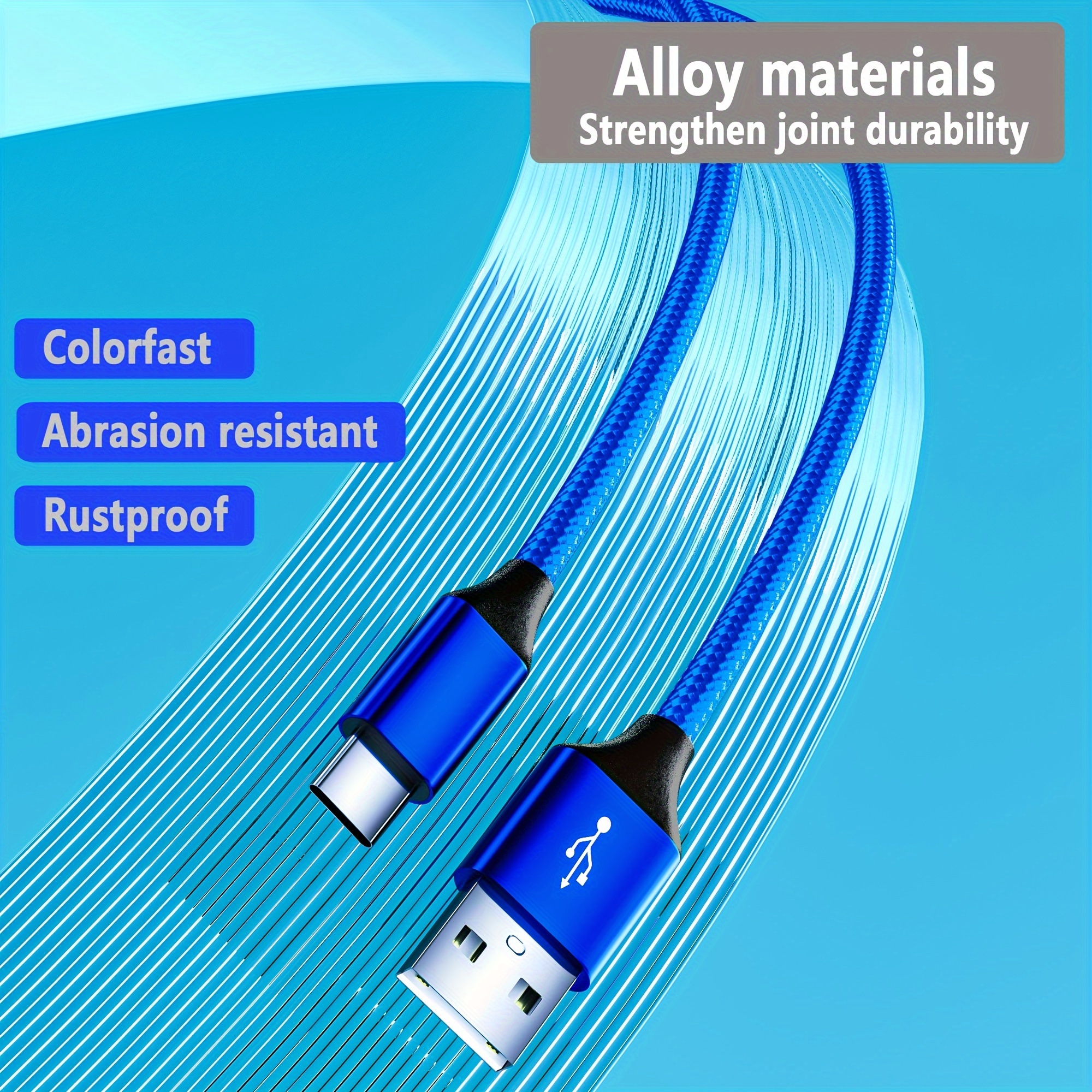 Cablu de date cu încărcare rapidă USB-C, miez de cupru pur de înaltă calitate 60W, 100,58cm/201,17cm, suportă transmisia de date 2.0 (transmisie de până la 480Mbps), compatibil cu Xiaomi, Huawei, Samsung, One Plus Vivo, Oppo, Infinixnote și alte dispozitive cu conexiune C