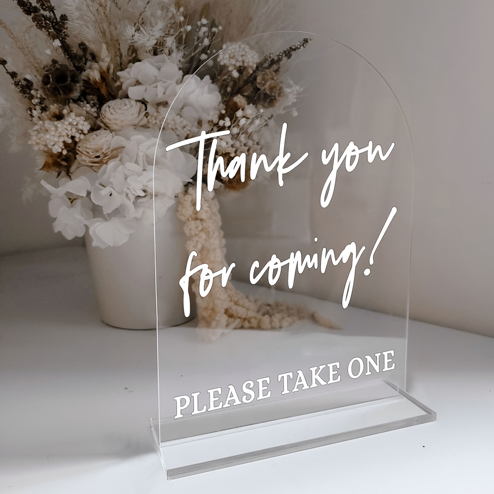 2d Flat, 2d Flat Printing Acrylic Thank You Card - "please " Elegant Wedding/party Decorations And Party Favor Signs - Suitable For Weddings, Receptions, And Occasions - Reusable, 2d Flat