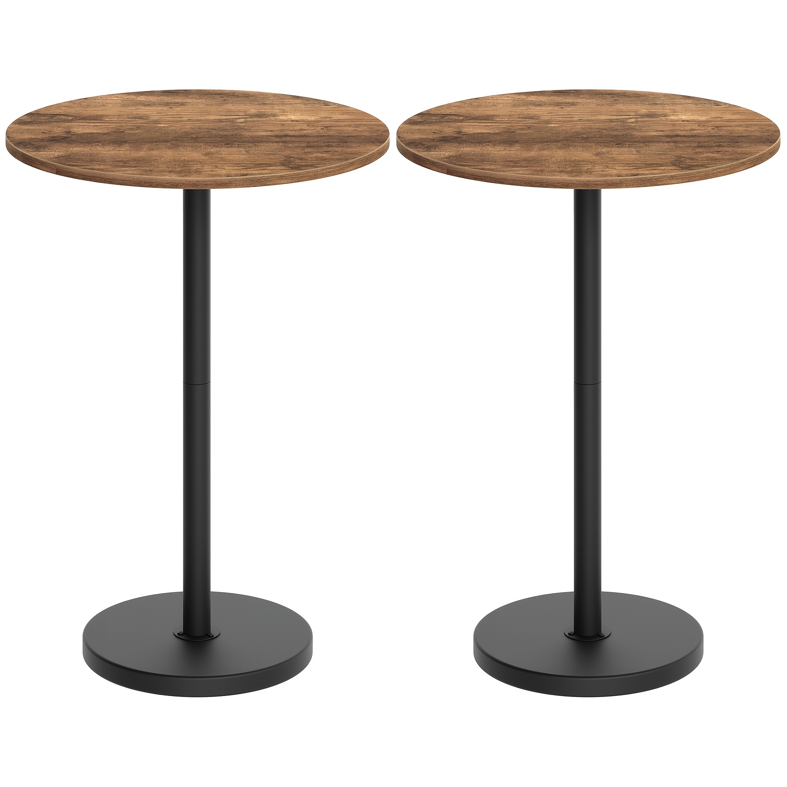 Two-piece Round Bar Table Set, , Multi-functional Round Bar Table Set, High-legged Dining Table For Home And Commercial Living Room Terrace, -black