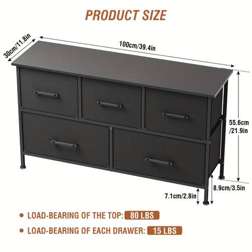 5 8 9 fabric drawers dresser for bedroom storage drawers chest organizer units with wooden and top for bedroom living room closet living room entryway black grey nature
