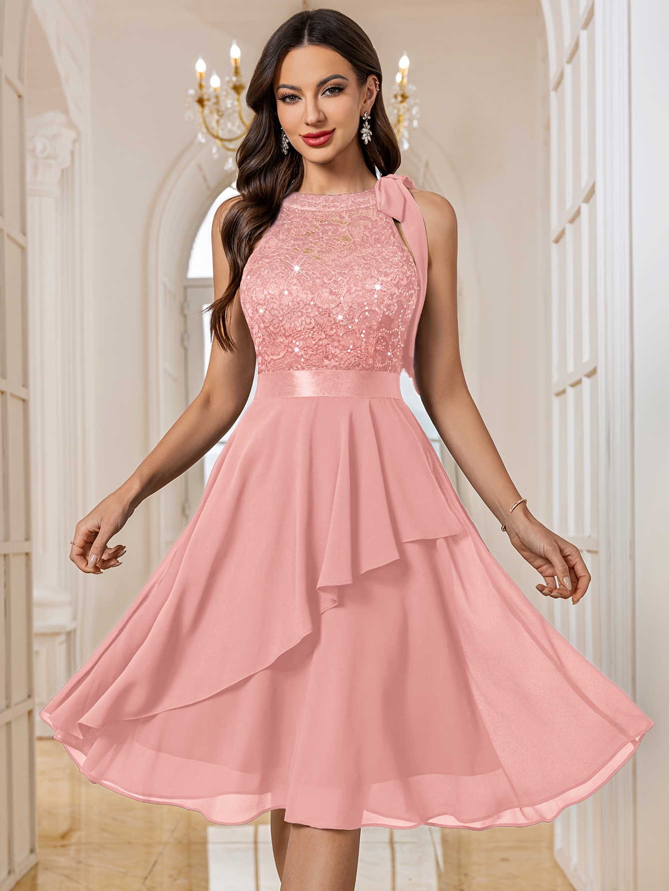 beginnings boutique pink dress Honey Pink Maxi Dress - US 10