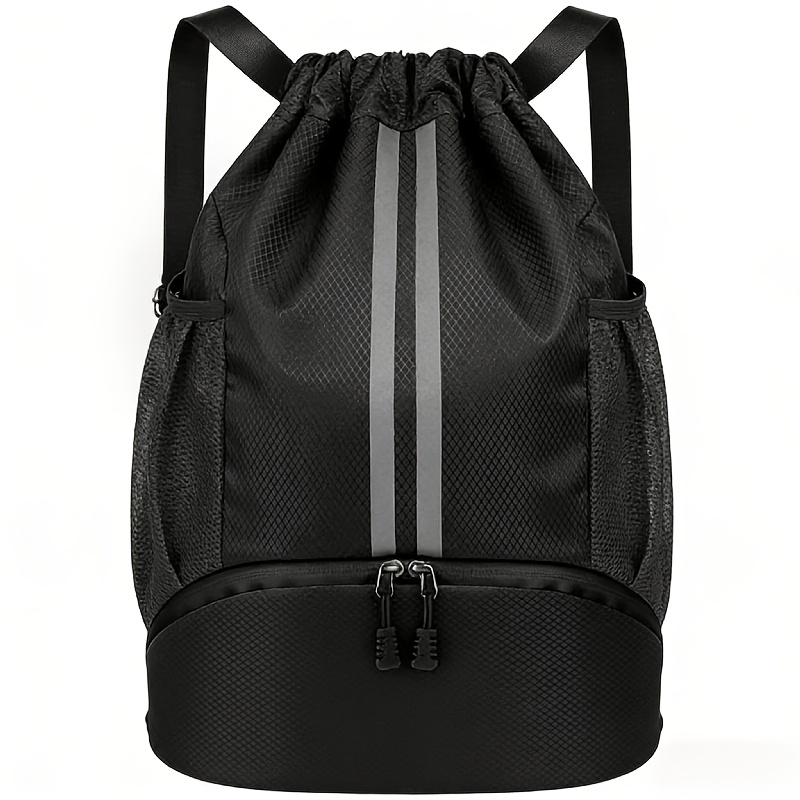 sac à   de sport à cordon – sac de natation et de gym avec compartiment à chaussures et poche humide pour femmes/hommes, bleu marine, sac à   de sport à cordon pour hommes [sac à   pour femmes]