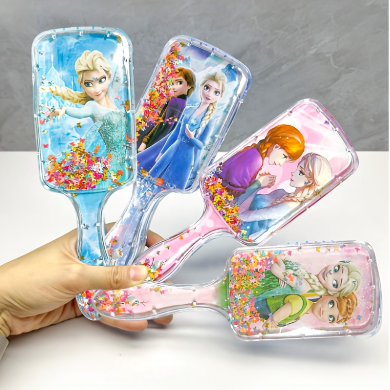 disney     anna hair comb set cute cartoon paddle brush   abs plastic no electricity needed bathroom essential for all hair types details 1