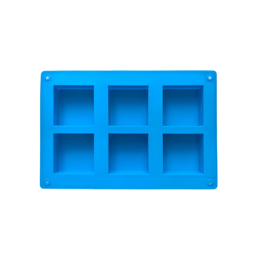 TEMU 1pc 6-cavity Square Shaped Soap Silicone Mold, Diy Classic Handmade Silicone Mold For Bath Bomb Salt, Craft Soap Making Supplies
