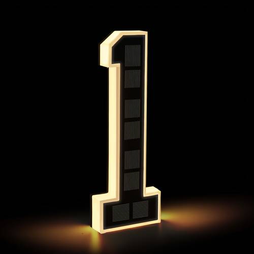 inch solar powered house numbers with illuminated address signs for homes waterproof ip44 rated lighted lamps featuring an intelligent light sensor for garden and courtyard decoration