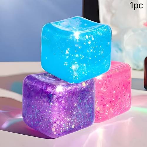 shunfei crystal pressure square elastic slow rebound bright maltose squeeze toy soft and shiny square decompression ball very suitable for stretching and squeezing are ideal gifts for christmas valentines day and easter parties