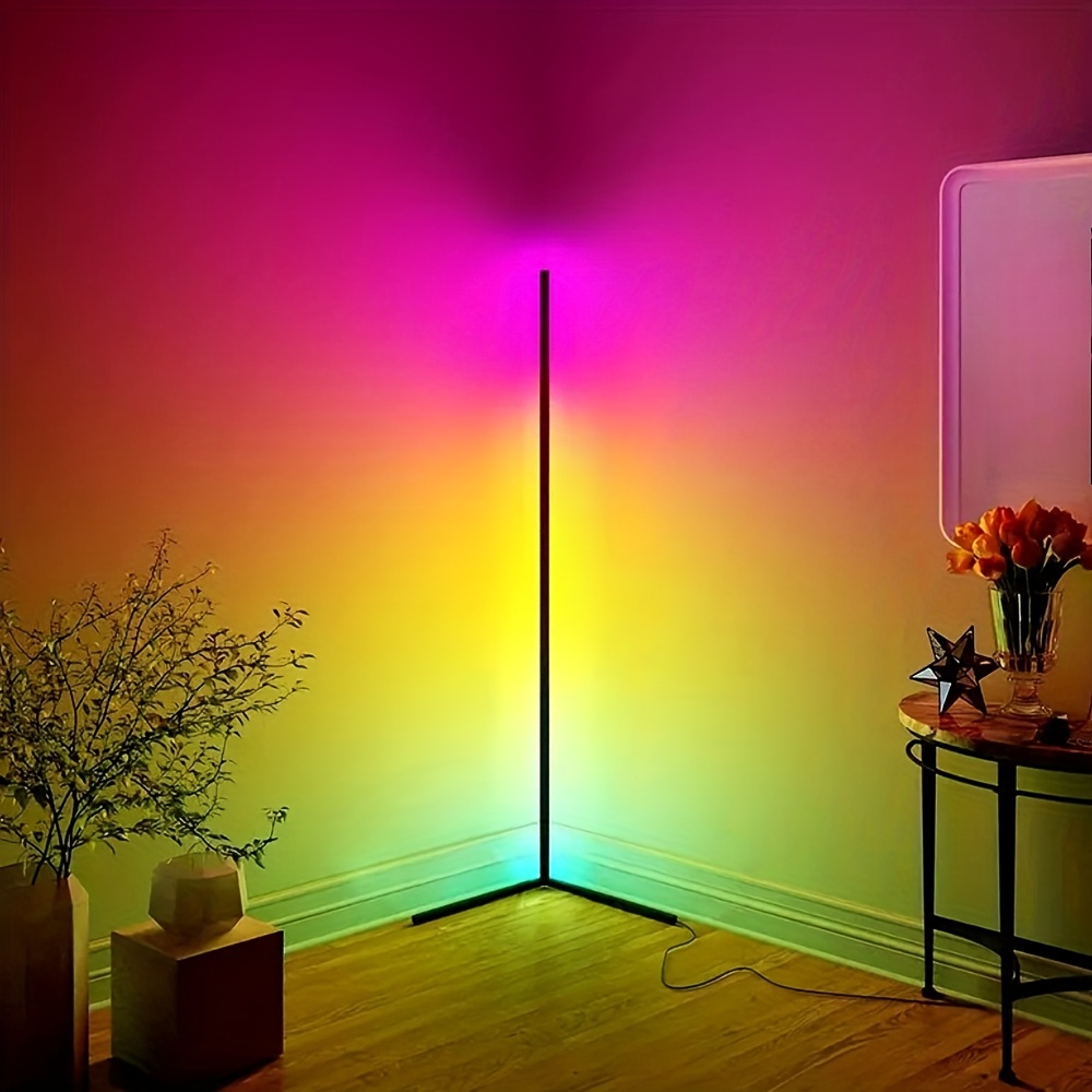 1 2 3 4 pack floor lamp 16 million diy color changing rgb smart modern adjustable     142cm lamp with remote and app control usb powered four   music sync for game rooms christmas and halloween decorations