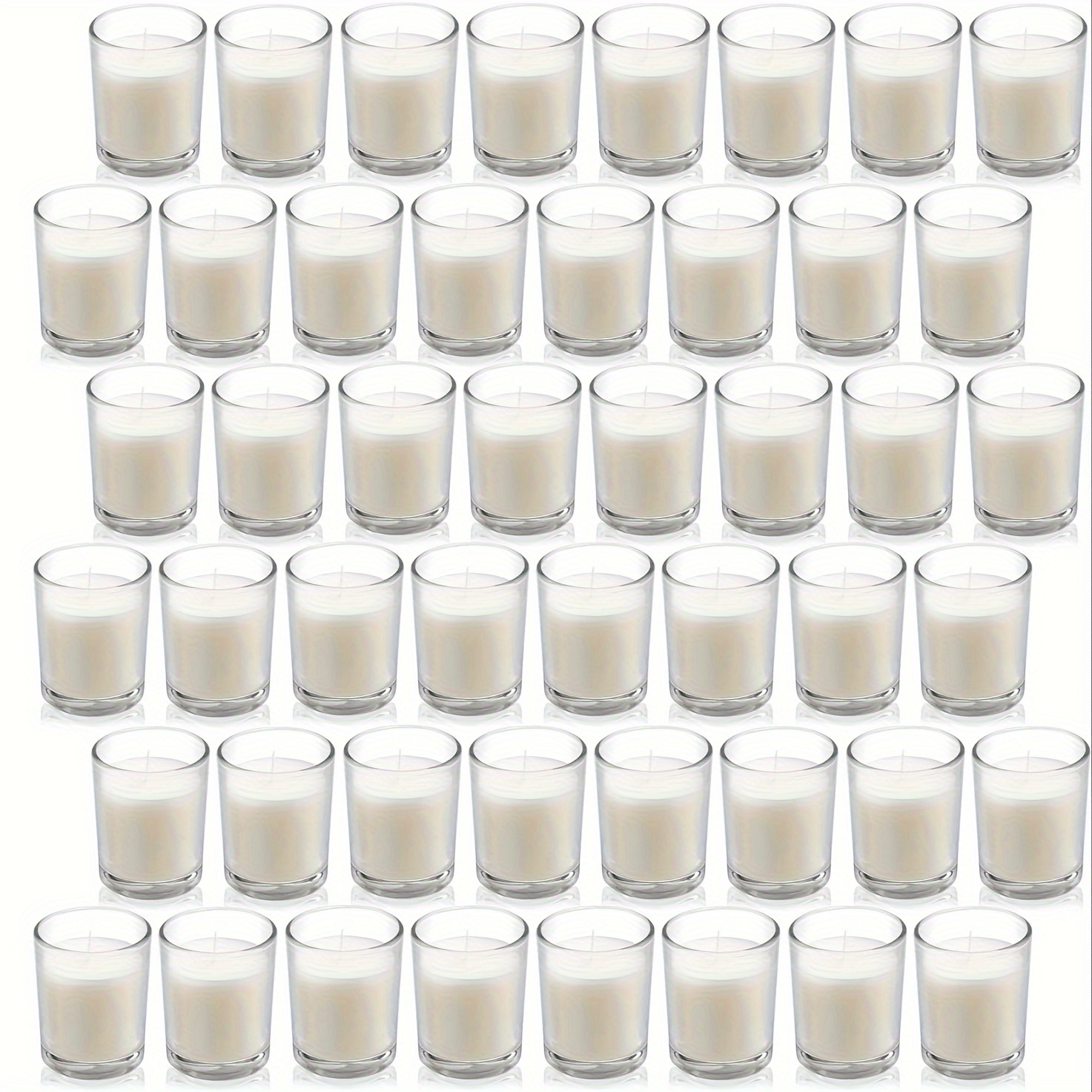 TEMU 48 Sets Of Tasteless White Glass Cups, Scented Candles, High-end Fragrance With Hand Gifts, Without Battery