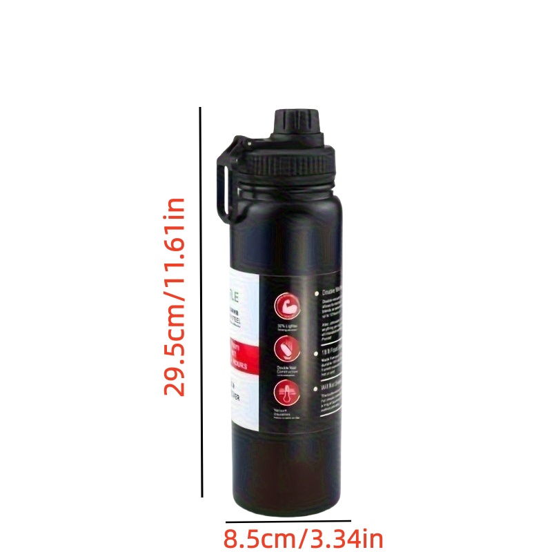 1pc, Stainless Steel Water Bottle, Reusable Kettle, Gym, Travel, Camping Kettle, Large Capacity Insulated Cup With Lid
