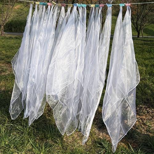 18 dance white gauze scarves for performance props lightweight and transparent headscarves additions for outdoor activities and 60 cm square scarves for photo shoots