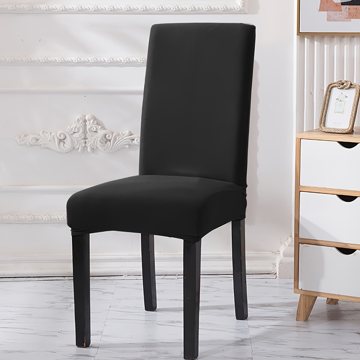 E-shop Stretch-Schonbezug aus Fasergewebe für Stühle im Schlafzimmer, nur Stuhlbezug, Möbelschutz, haustierfreundlich, geeignet für Wohnzimmer