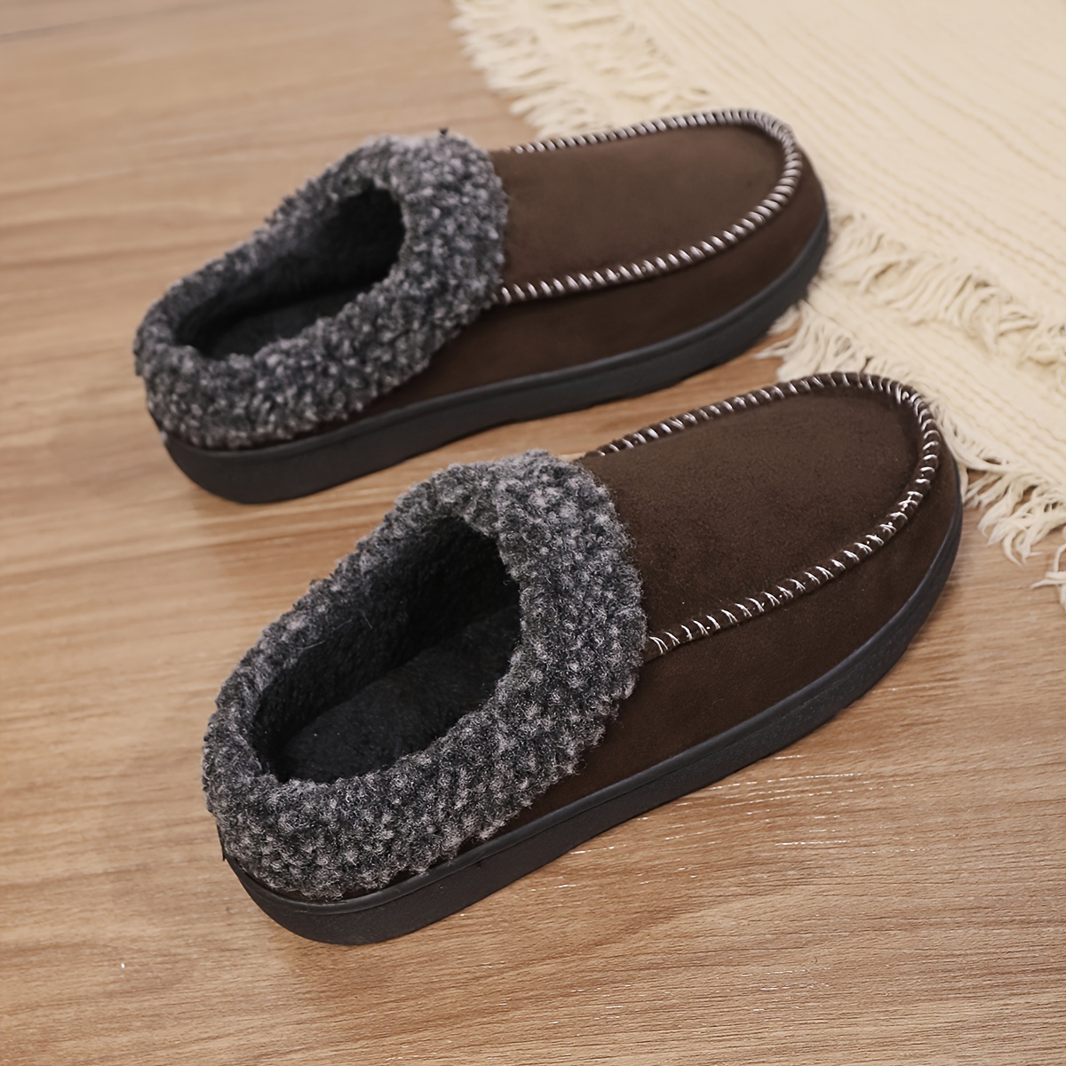 color slip on slippers comfortable fabric upper with tpr sole   indoor outdoor unisex slippers details 4