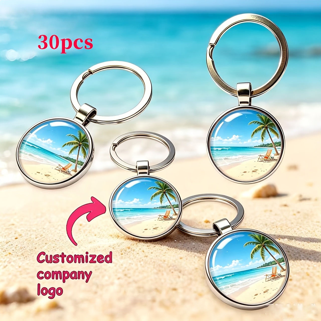 TEMU [customization] 10/30pcs Personalized Custom Keychains As Corporate Giveaways, Keychains, Business Brand Logos, Bulk Corporate Event Giveaways,