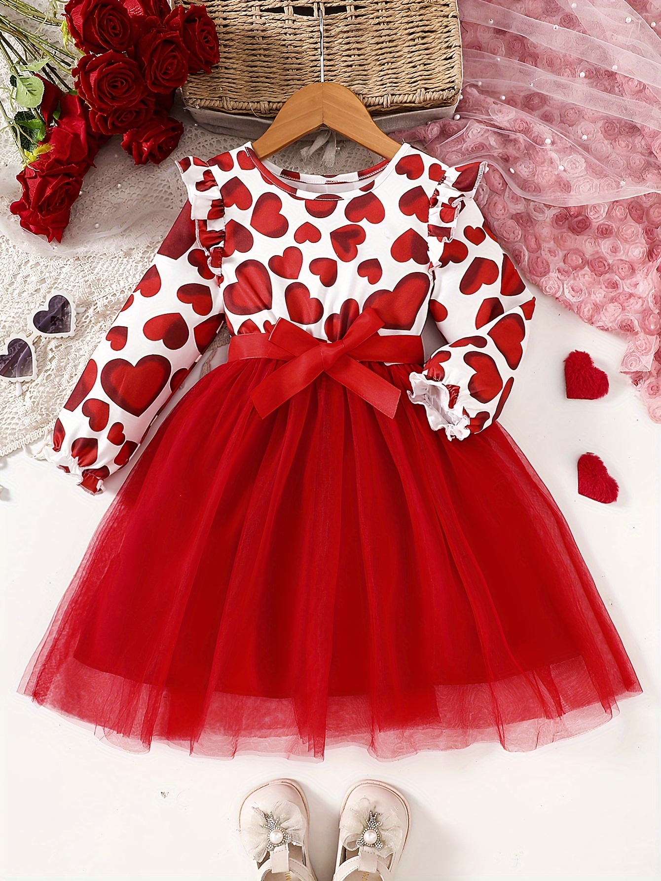 knee length dresses for ladies Hot Pink Jeweled Valentines Day Saying On Heart Knit Midi Dress XXXL / PRSP2615 main image 0