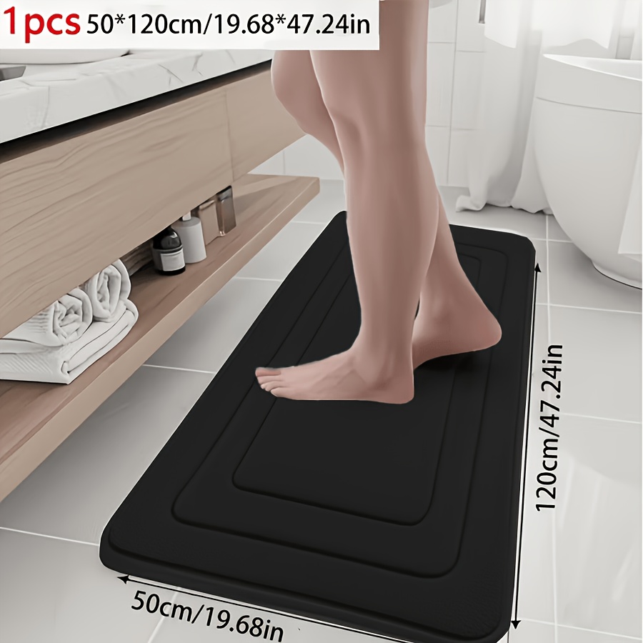 TEMU Sneldrogende Badmat - Antislip, Machinewasbaar, Zacht en Comfortabel, Geometrisch Design, Gemaakt van Polyester, Perfect voor Badkamers, Keukens