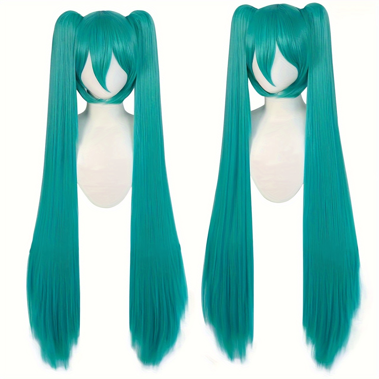 

Anime Cosplay Wig With Double Ponytails - Heat Resistant, Straight Style For Daily Wear & Parties