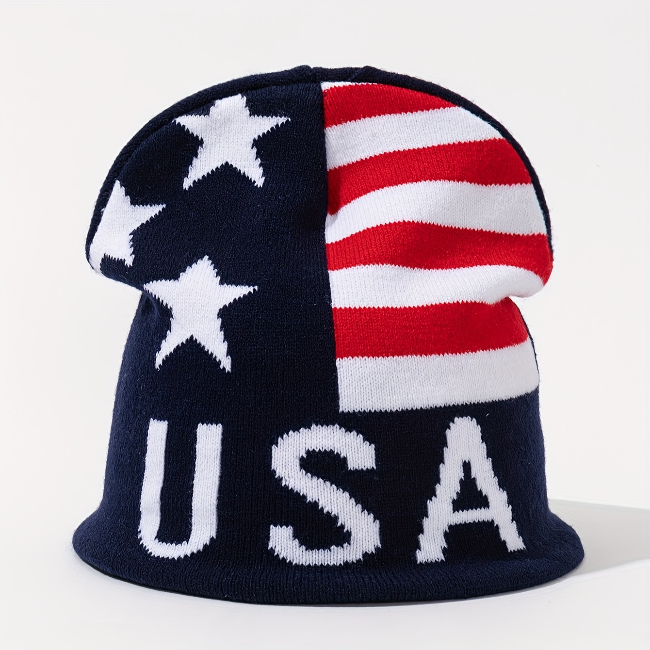 

Patriotic Usa Flag Knit Beanie - Stretchy, Lightweight & Warm For