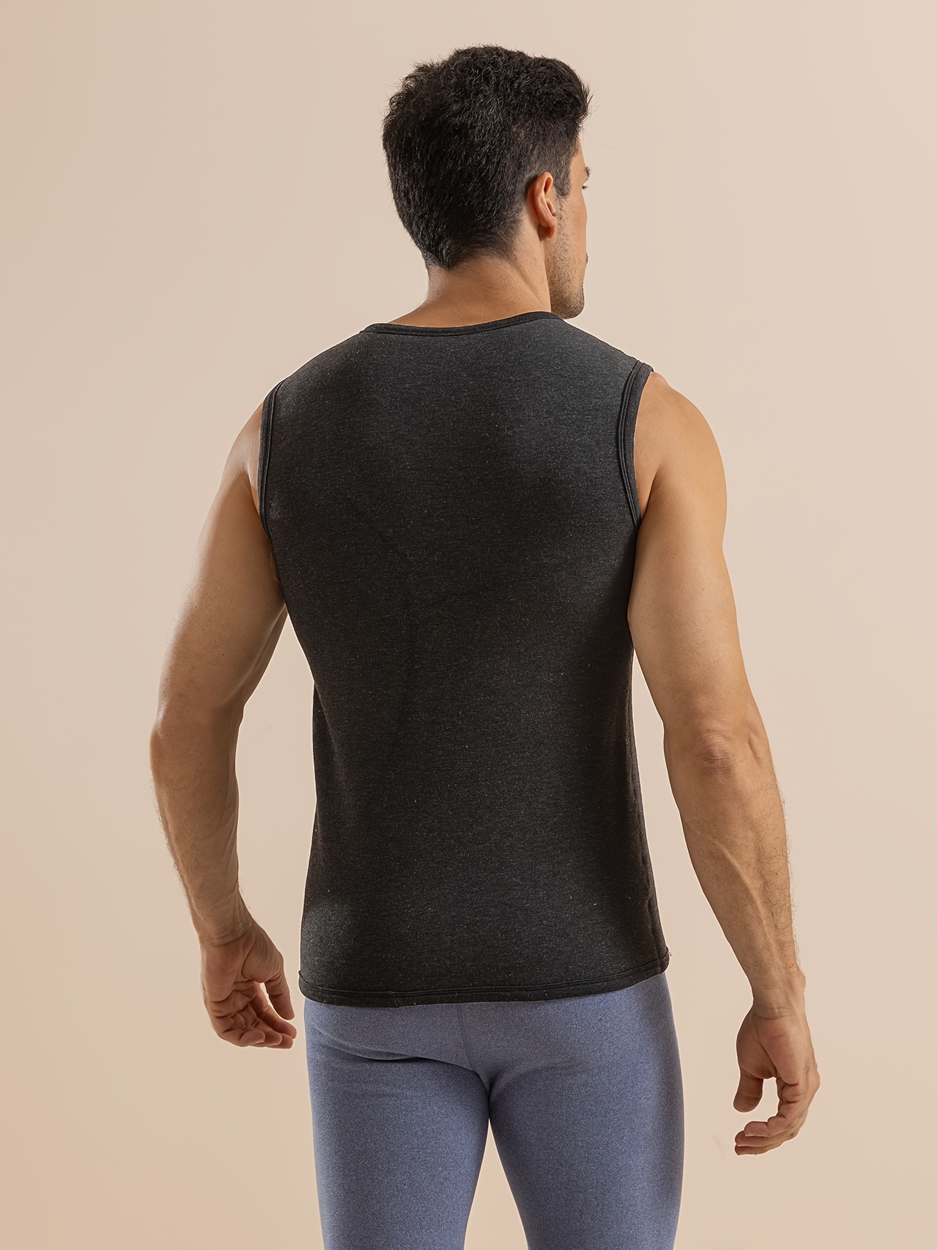 *'s Fleece-Lined Thermal Top Fit High Winter Vest Color Round  Neck Sleeveless for Cold Weather Layering
