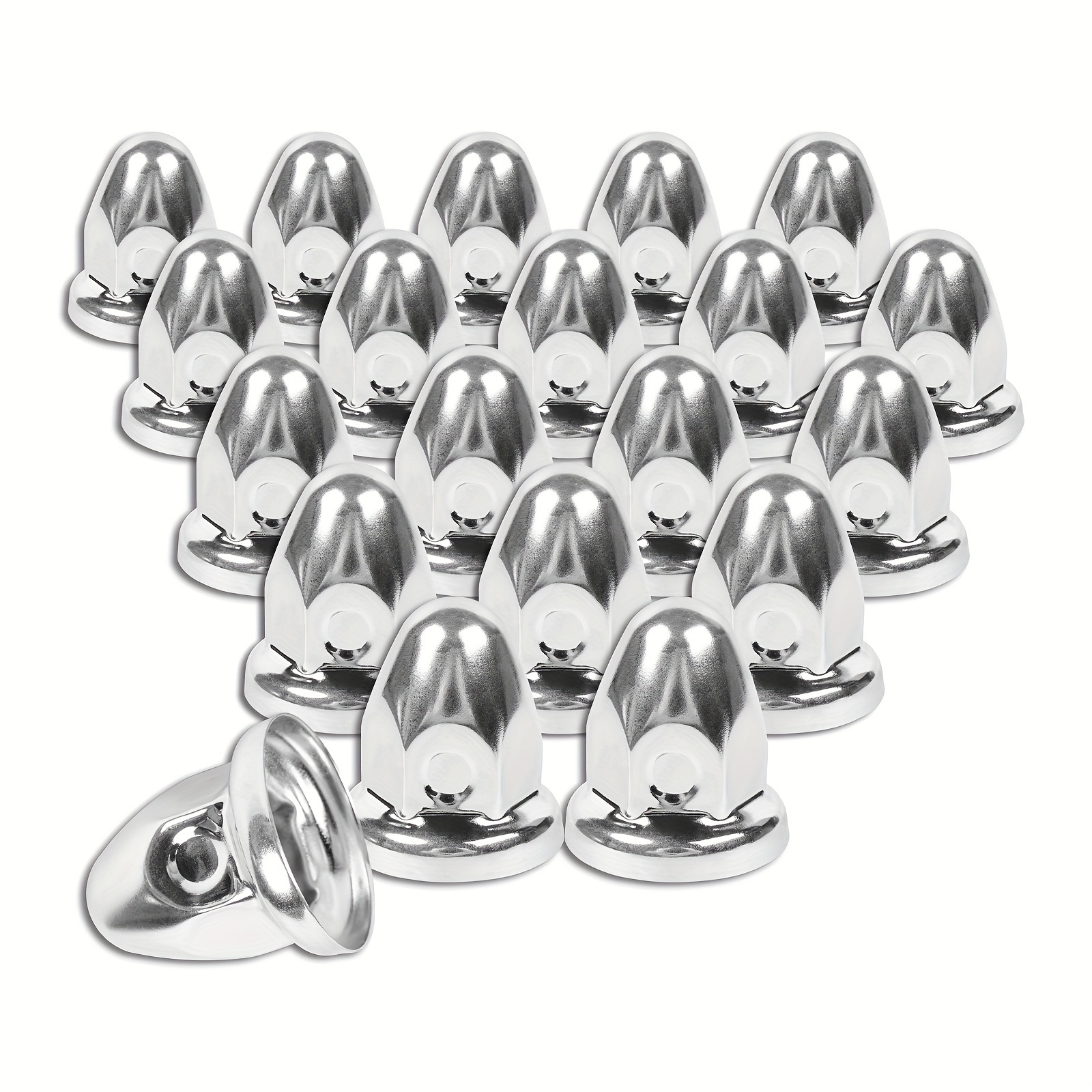 

33mm X 2 1/2" Steel Lug Nuts Covers, Polished Bullet Flanged Caps Pointed Push-on Lug Nut Cover For Semi Trucks