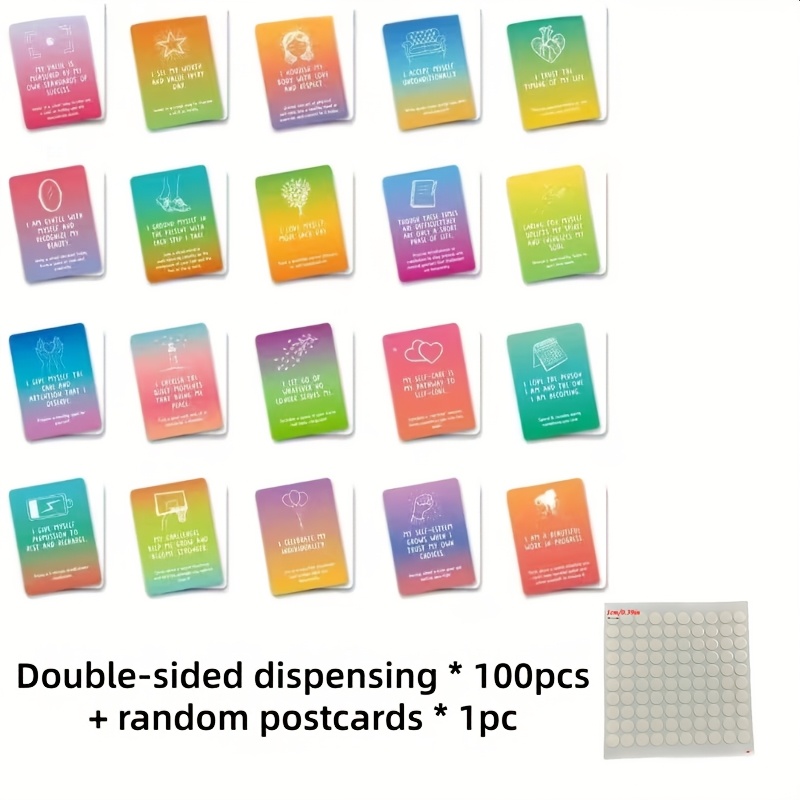 100pcs Of Dot-painting And Random-pattern Postcards, Balloon Dot-painting, Wedding And Marriage Supplies, Double-sided Dot-painting For Balloons, Glue For Party Decoration And Arrangement Supplies