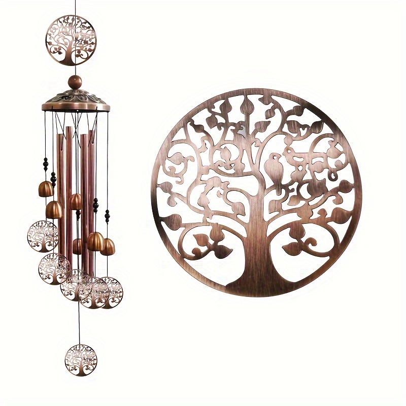 

1pc Hanging Metal Aluminum Tubes Wind Chimes, Tree Of Life Wind Chimes Hanging Ornament, Wind Chimes Crafts For Outside Decoration, Outdoor Garden Hanging Ornaments