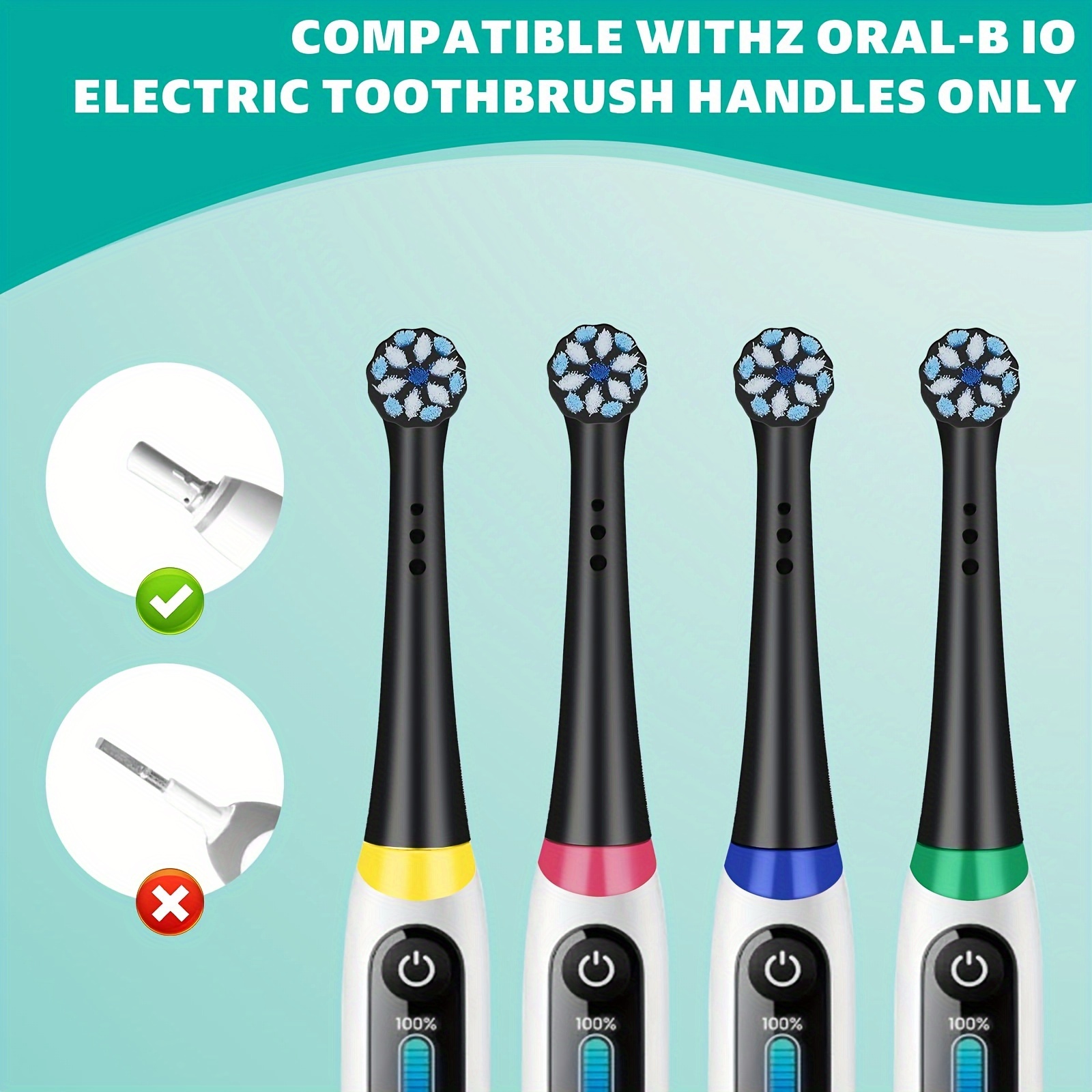 

Replacement Heads Compatible With 3/4/5/6/7/8/9/10 Electric Toothbrushes, Replacement Toothbrush Head For Io Ultimate, 12pc/8pc/4pc