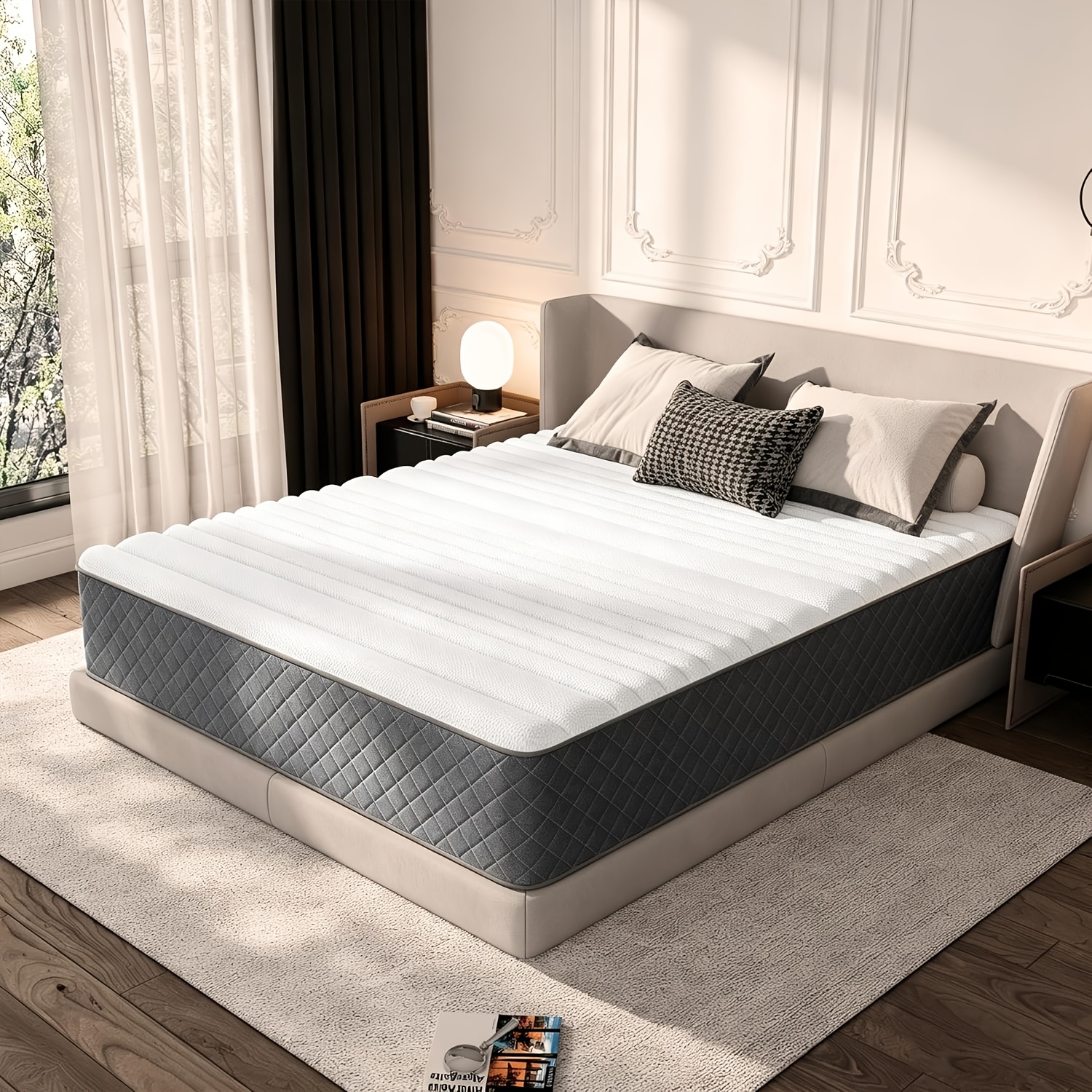 Image of Mattress - H3 Hybrid Mattress, Double Size, Combines Springs With A Foam Layer, Medium-firm Support, Features A Shock-absorbing And Breathable Sleeping Surface, And Is Of The Box