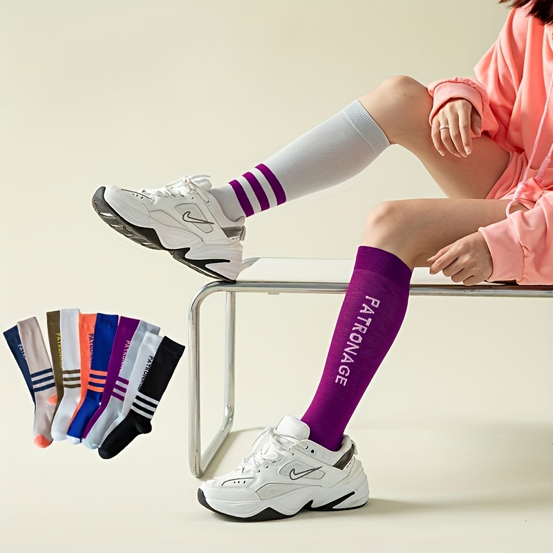 Image of 5 Pairs Of Women's Summer Stockings, Running Decompression High Socks, Women's Sports Compression Socks