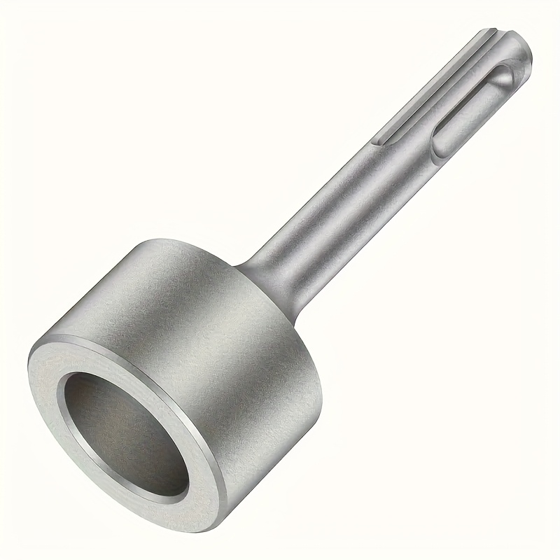 Image of Single Piece Sds Plus Ground Rod Driver Bit, A Drill Socket Designed For Hammer Drills, Featuring A Round Handle Electric Pick. This Universal Drilling Tool Is Compatible With And Small Fence Posts