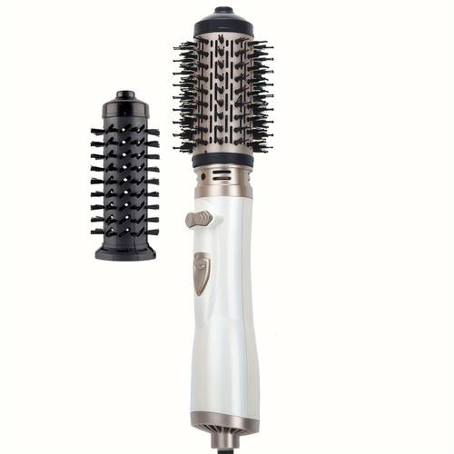 european standard 3 in 1 hot air styler rotating hair dryer with 2 replaceable brush heads for straightening drying and ing 3 settings hair styling artifact ing iron hair dryer comb large hot fluffy hair dryer comb hair