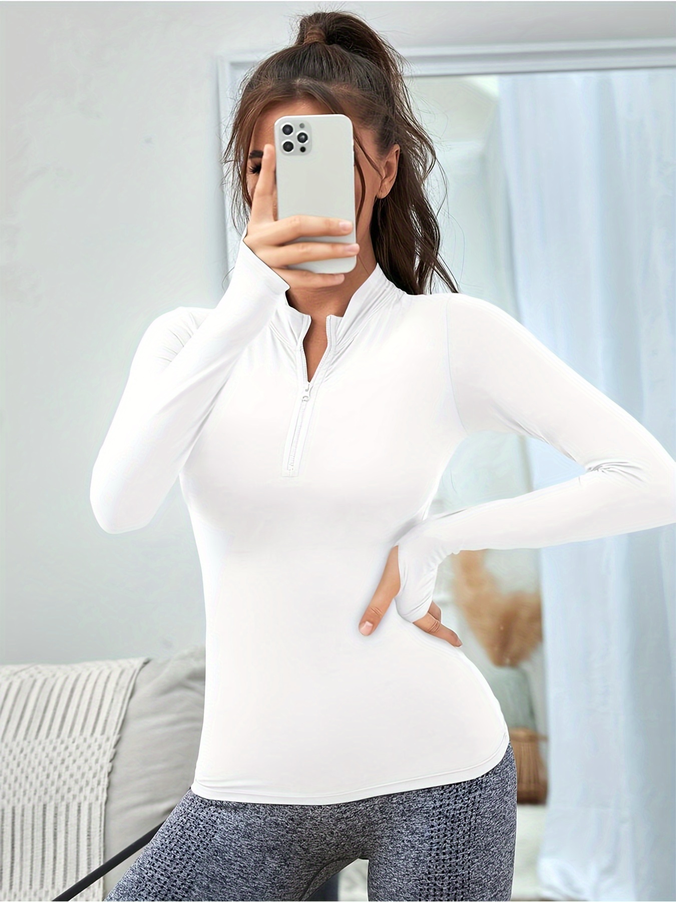 Womens Casual Sports Hoodie Zip Pullover