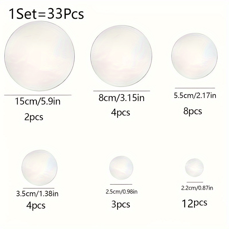 Image of 33pcs Round Acrylic Mirror Wall Decoration, Suitable For Bedroom, Living Room, Office, Kitchen And Bathroom, Acrylic Mirror Wall-mounted Cosmetic Mirror (small Size)