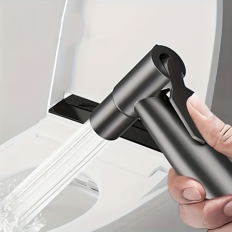 4pcs Portable Toilet Spray Gun Set, One Inlet Two Outlets Multifunctional Water Angle Valve, Diverter, Handheld Bidet Sprayer and Flexible Hose, Wall-Mounted Toilet Cleaner Booster and Flusher, Bathroom Cleaning Handheld Shower Set, Bathroom Bidet Sprayer