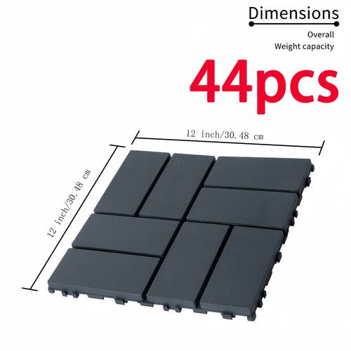 44pcs 12 x12 interlocking patio deck tiles waterproof all weather outdoor use for poolside balcony backyard bearing capacity poolside pavers gridlike pattern waterproof decking