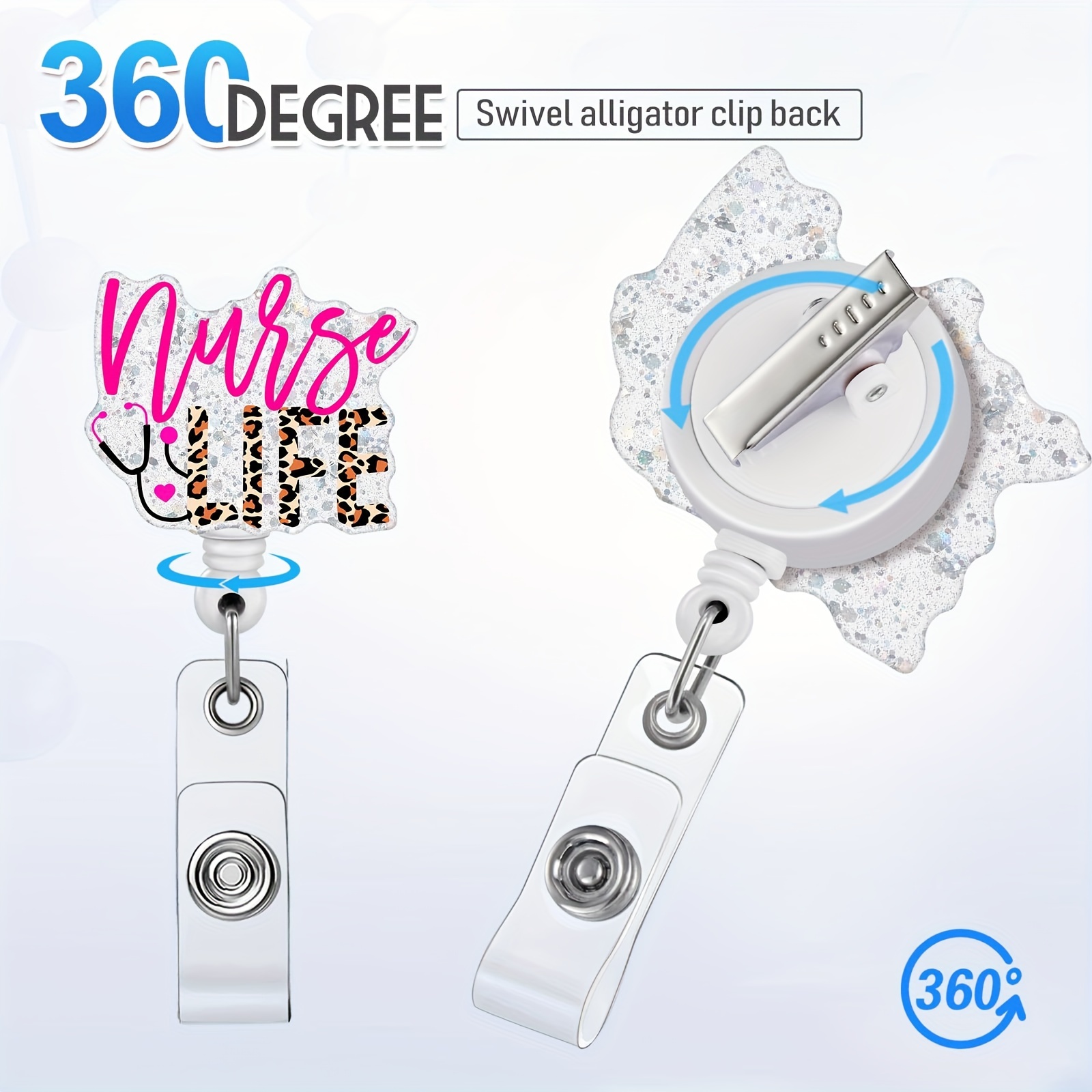 Plifal Badge Reel Holder Retractable with ID Clip for Nurse Nursing Name  Tag Card Cute Funny Nursing Student Doctor RN Medical Assistant Work Office