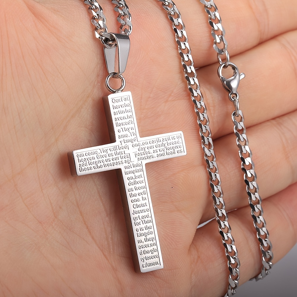 Pendentif Christ Sur La Croix En Acier Inoxydable - N°3 - 4x2 Cm - Occasion Bon état