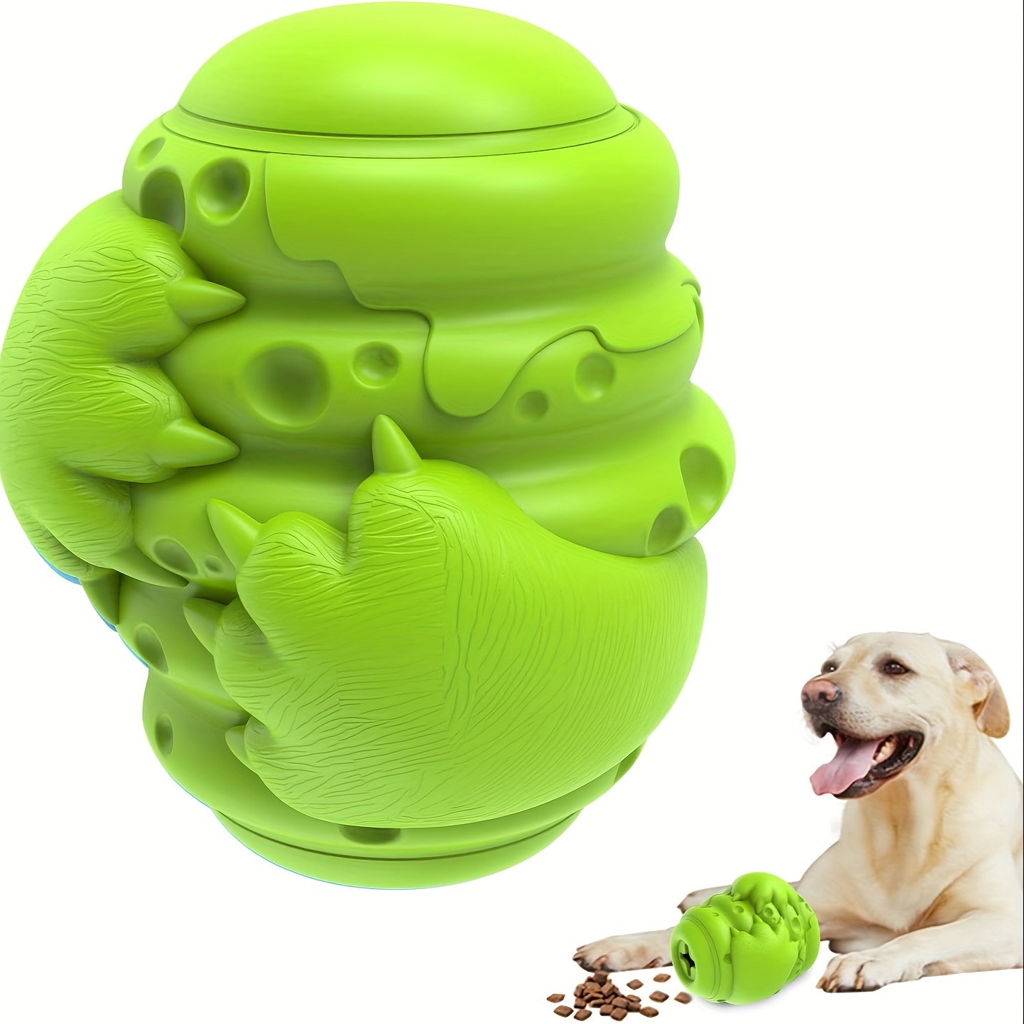 

1pc Rubber Dog Toy For Large Medium Small Breed Aggressive Chewer, Super Chew Toys, Squeaky Dog Birthday Toy, Dog Toothbrush, Interactive Tough Durable Dog Toys (green)