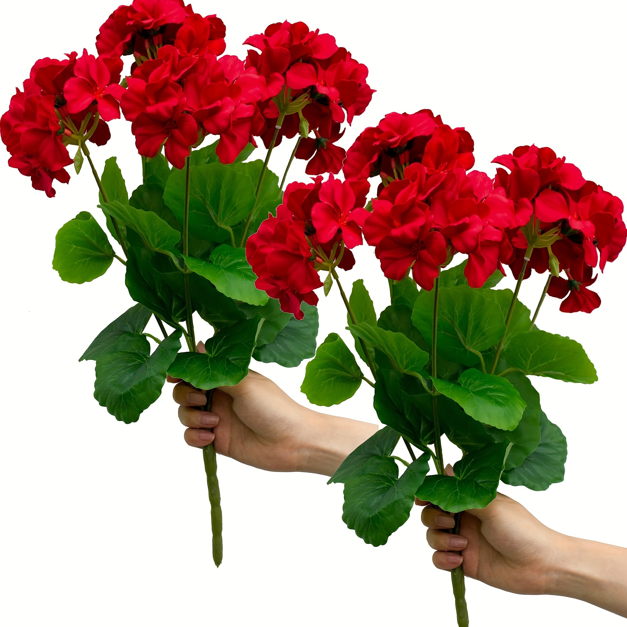 

3pcs 18'' Uv-resistant Geraniums - Vibrant Flowers For Home & Outdoor Decor, Weddings, Kitchen Tables & Centerpieces