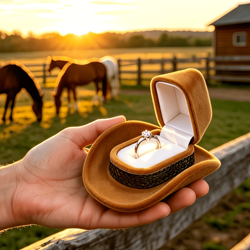 Denim Hat Ring Box, Creative Proposal Ring Box