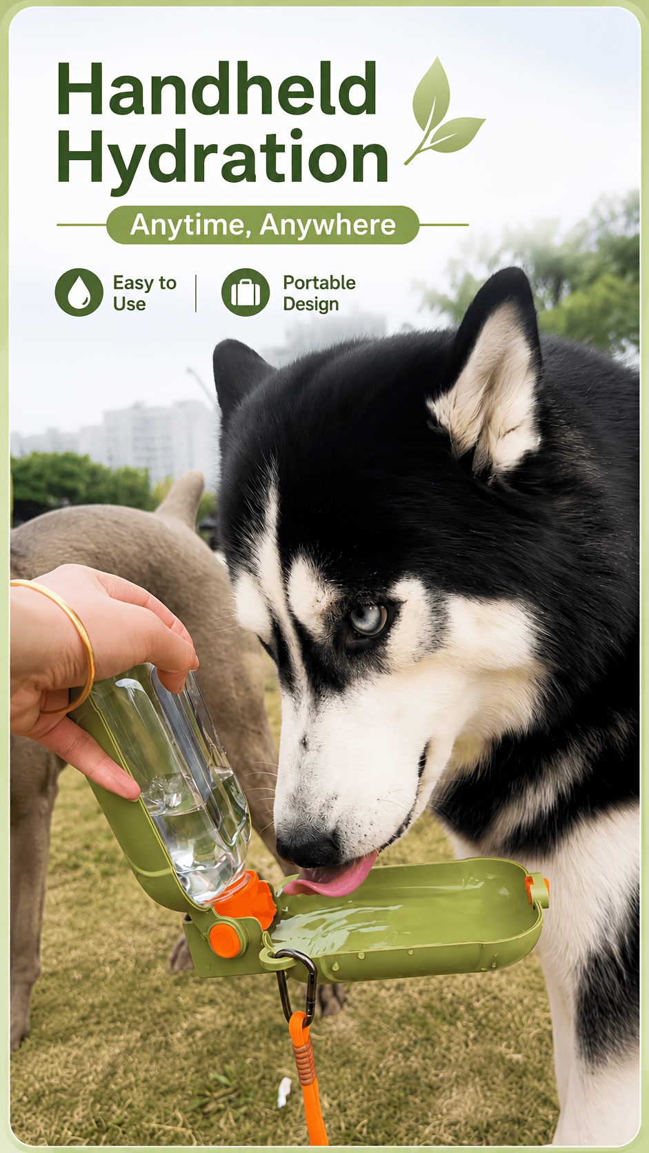 portable pet water bottle leak proof dog water dispenser with drinking bowl food grade plastic pet travel water bottle suitable for dogs and puppies   hikes and outdoor trips Product details 5