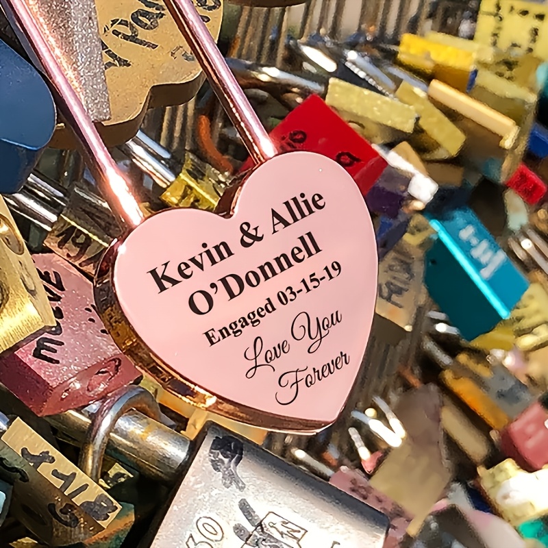Personalized Laser-Engraved Heart-Shaped Lock