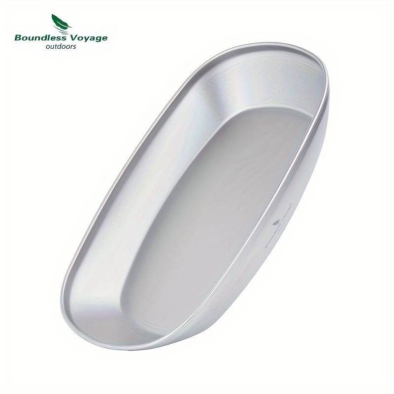 Image of 1pc/2pcs Versatile Titanium Outdoor Dishes For Fishing, Picnics, Steaming, Camping, Fruit Salad Plate, Portable Dish For Serving Food