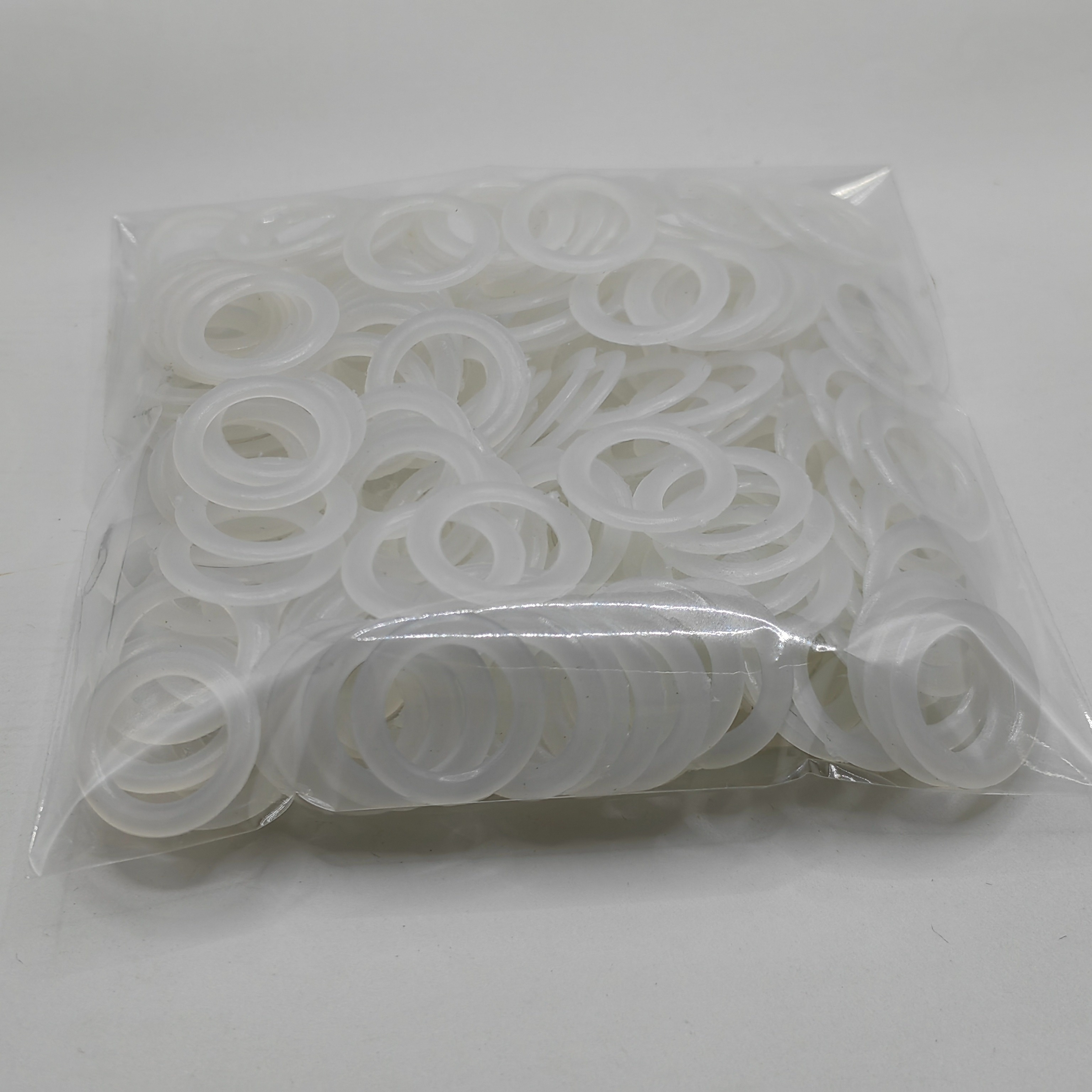 

200pcs Crochet Loop Ring Set, 50g Pack - White Plastic Knitting Accessories For Handmade Crafts & Tools