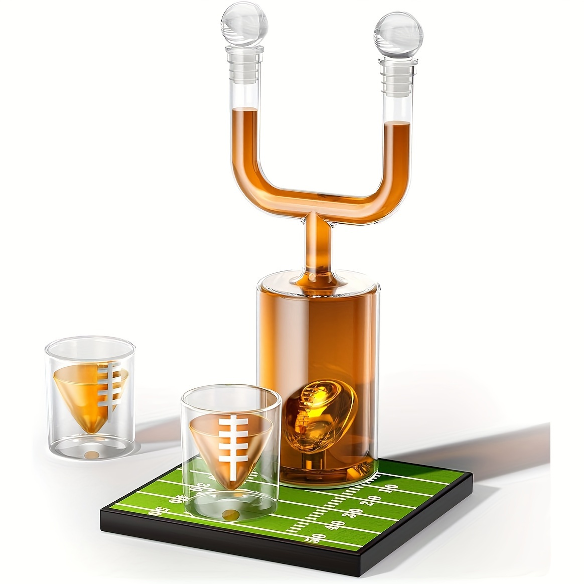 TEMU Football Gifts For Men, , Kollea Whiskey Sets For Men, 28oz Football Set With 2 3.8oz Glass, Cool Anniversary Birthday Gift Idea For Men, Dad, Husband, Him, Kitchen Accessories, Valentines Gift