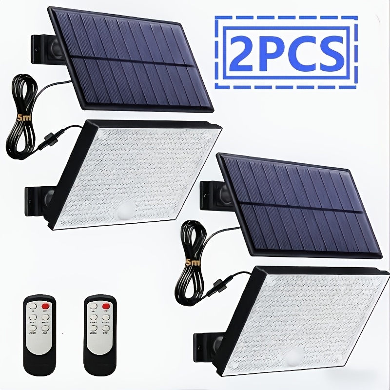 TEMU 1/2 pezzi 400 LED Lampione Solare , Luce Solare da Esterno ad Luminosit� con Telecomando e di Intelligente, Pannello Solare Indipendente, Molto