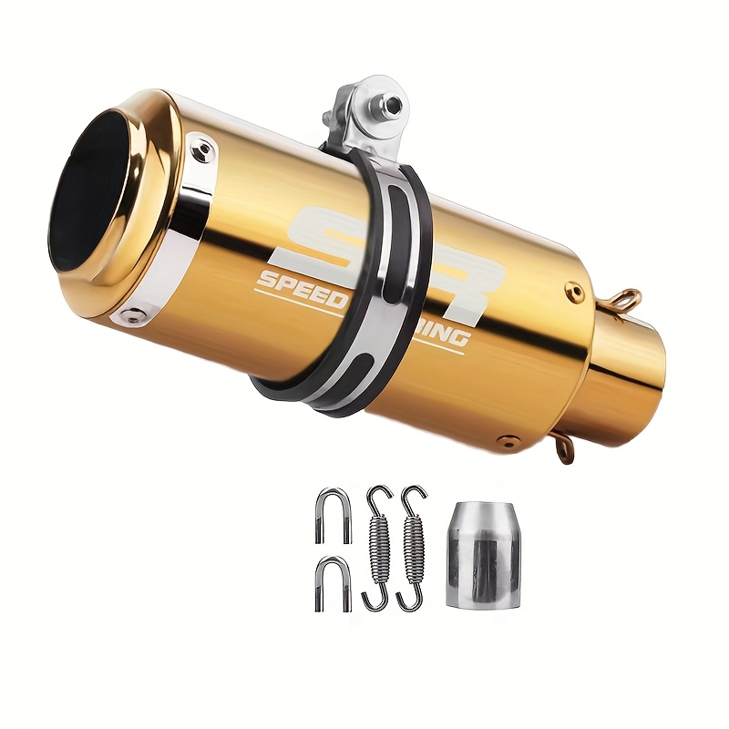 51mm diameter   racing stainless steel exhaust pipe   golden   universal for street touring enduro   motorcycles   enduro motorcycle pipe aesthetic pipe   construction motorcycle accessories details 8