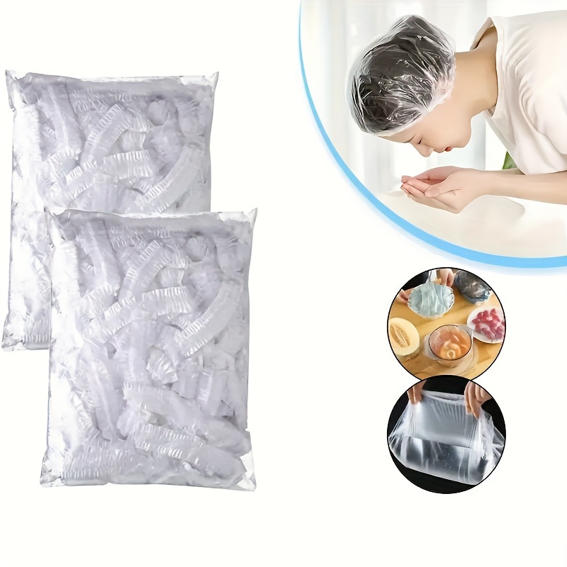 100 dona suv o'tkazmaydigan, foydalanish uchun mo'ljallangan, shampun uchun shampunlar, shaffof, sayohat uchun, soch salonlari, uyda foydalanish, tafsilotlar 1