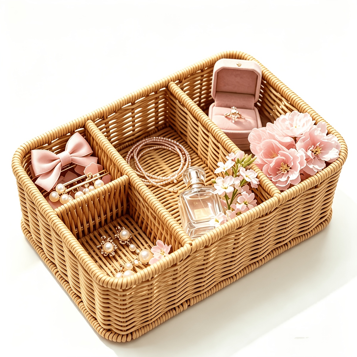 rattan vanity tray sold on Temu Canada