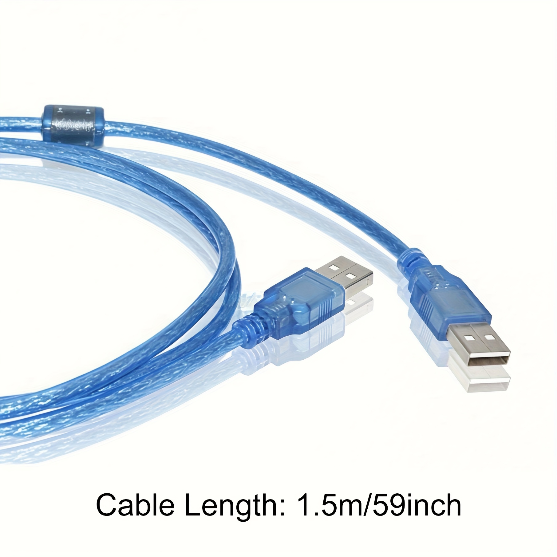 high quality Transparent USB 2.0 A Male to A Male Cable, Computer High-Speed Data Sync & Charging Cord, 5ft/1.5m 11 Transparent USB 2.0 A Male to A Male Cable, Computer High-Speed Data Sync & Charging Cord, 5ft/1.5m