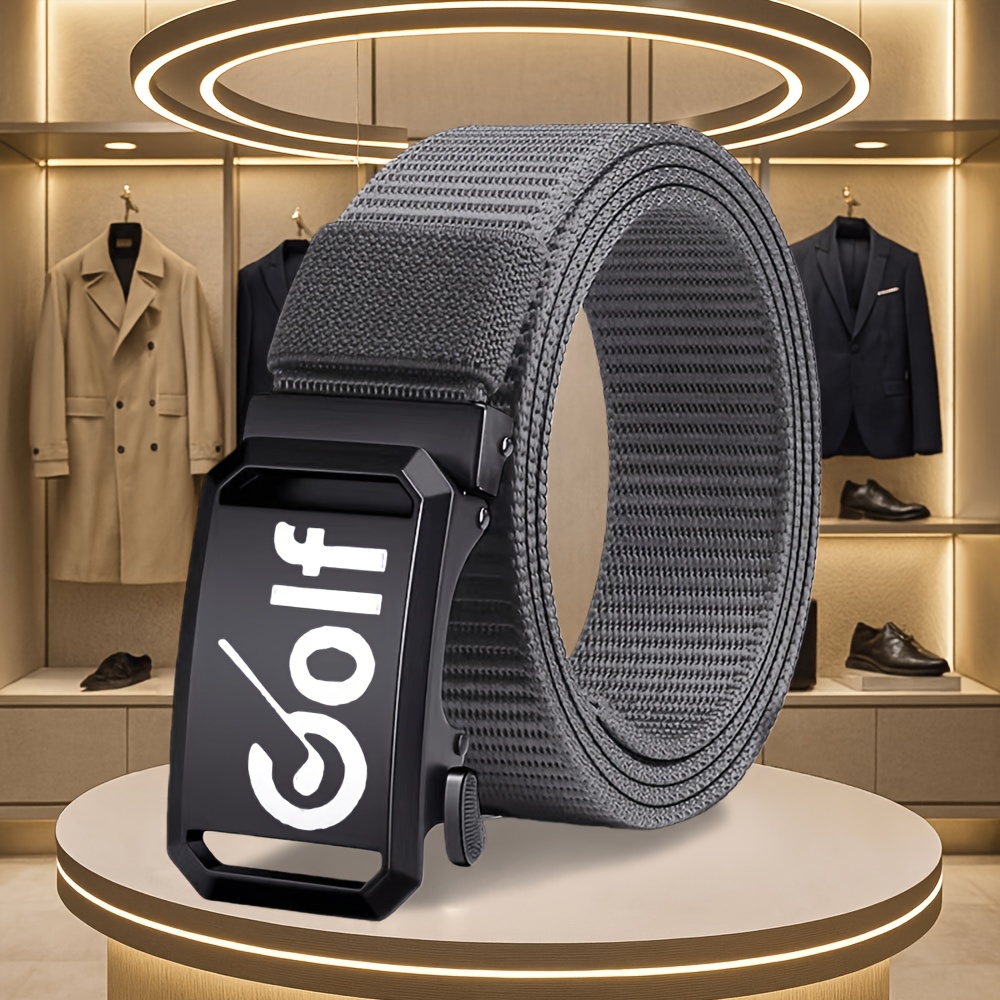 TEMU 1pc Casual Men's Novelty Belt Golf Print Men's Business Belt Fits Jeans Pairing Men's Belt Gift Choice